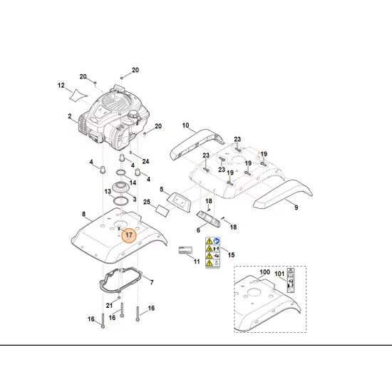 STIHL Glebogryzarka MH445.0 Śruba z łbem okrągłym M8x25 9027 319 1830